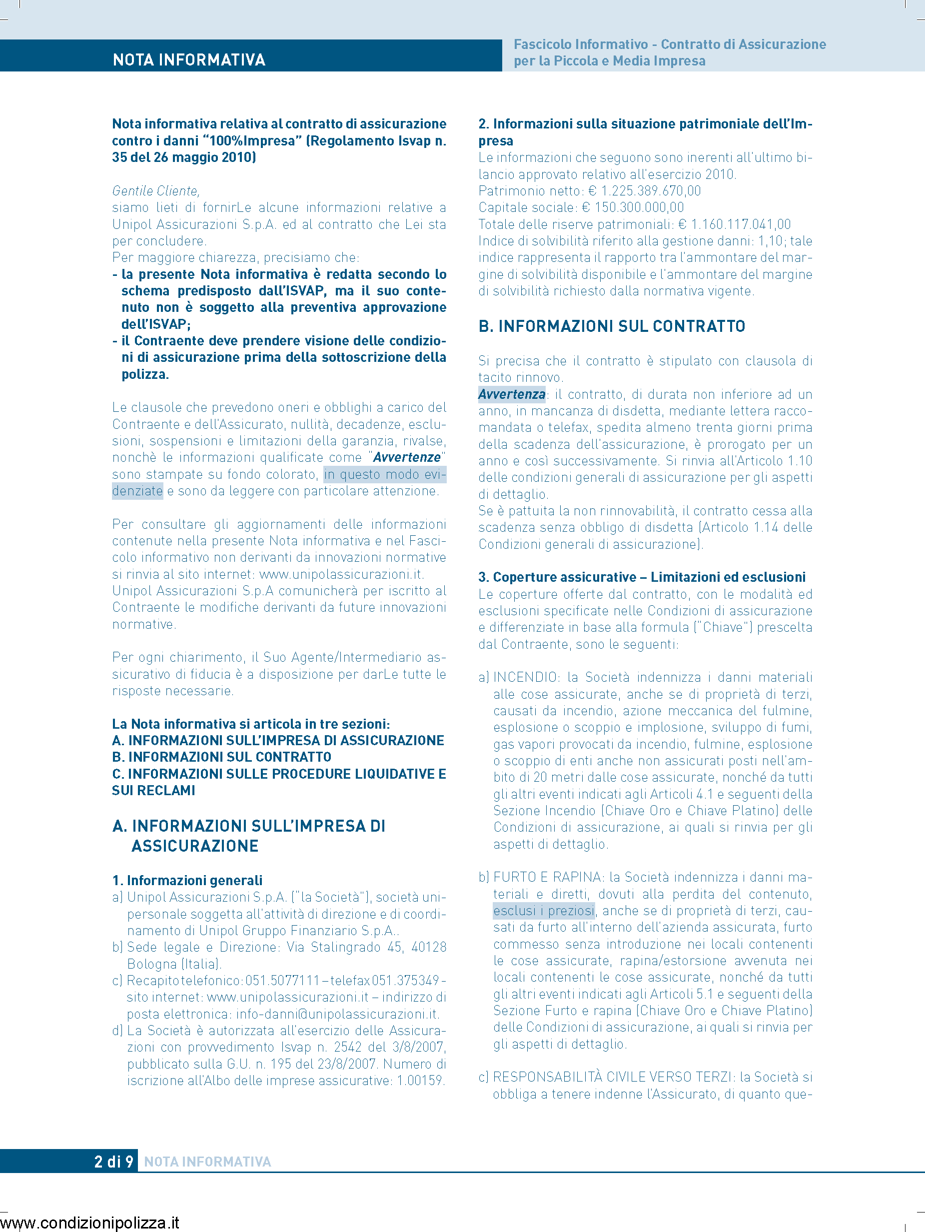 Unipol Archivi - Pagina 7 di 37 - Condizioni Polizza