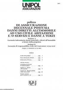 Unipol - Assicurazione Decennale Postuma Danni Diretti All'Immobile - Modello 5027 Edizione 01-09-2007 [16P]