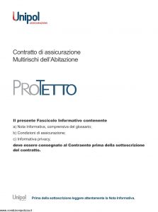 Unipol Assicurazione - Multirischi Dell'Abitazione - Modello 7201 Edizione 07-2011 [74P]