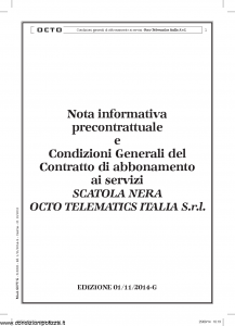 Unipol - Condizioni Generali Contratto Abbonamento Servizi Scatola Nera Octo Telematics - Modello 9377g Edizione 01-11-2014 [16P]