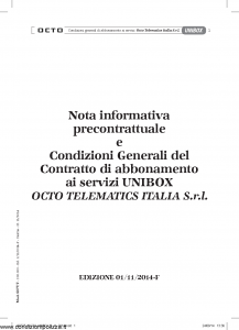 Unipol - Condizioni Generali Contratto Abbonamento Servizi Unibox - Modello 9377f Edizione 01-11-2014 [20P]