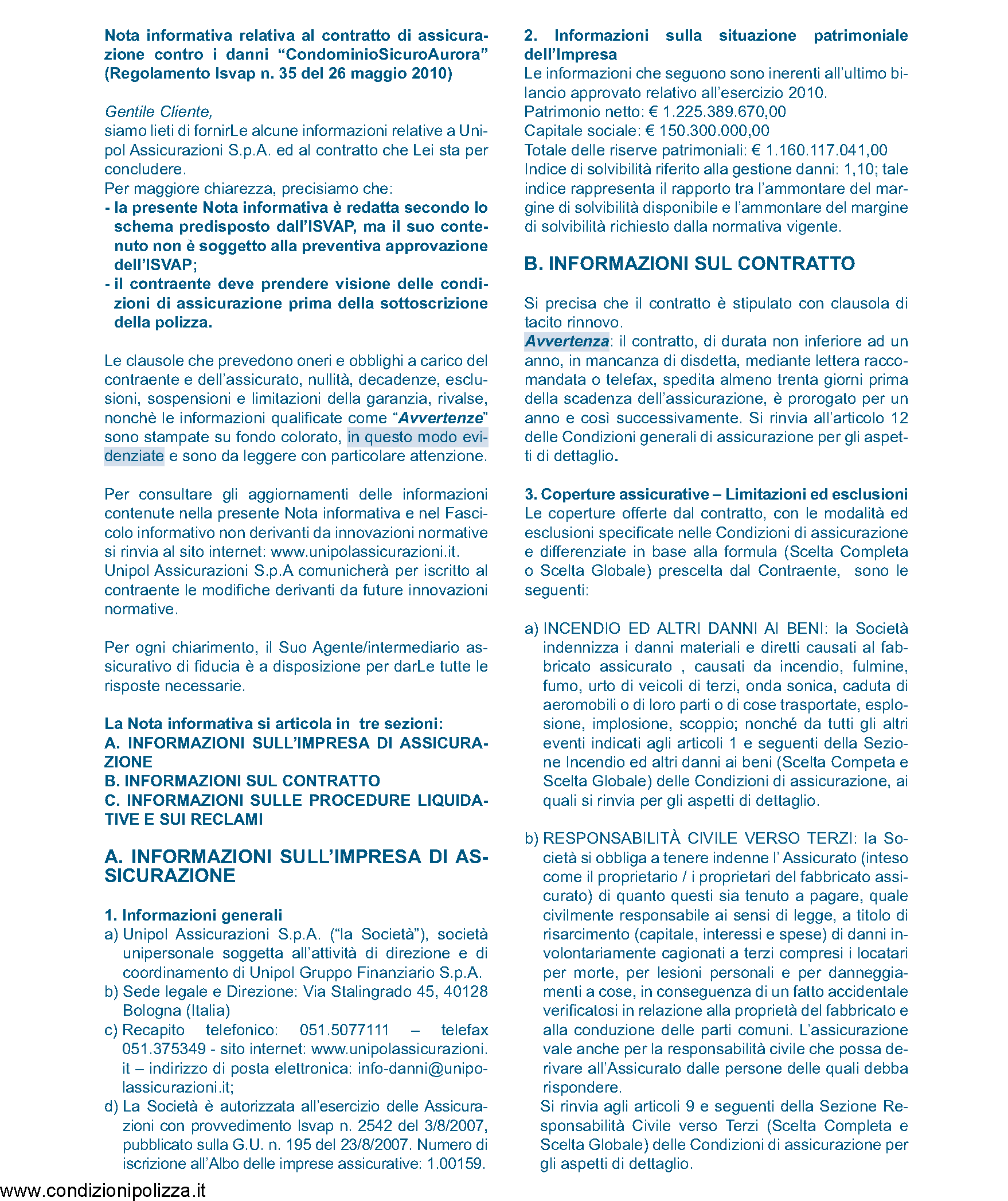 Unipol - Condominio Sicuro Aurora Globale Fabbricato Civile ...