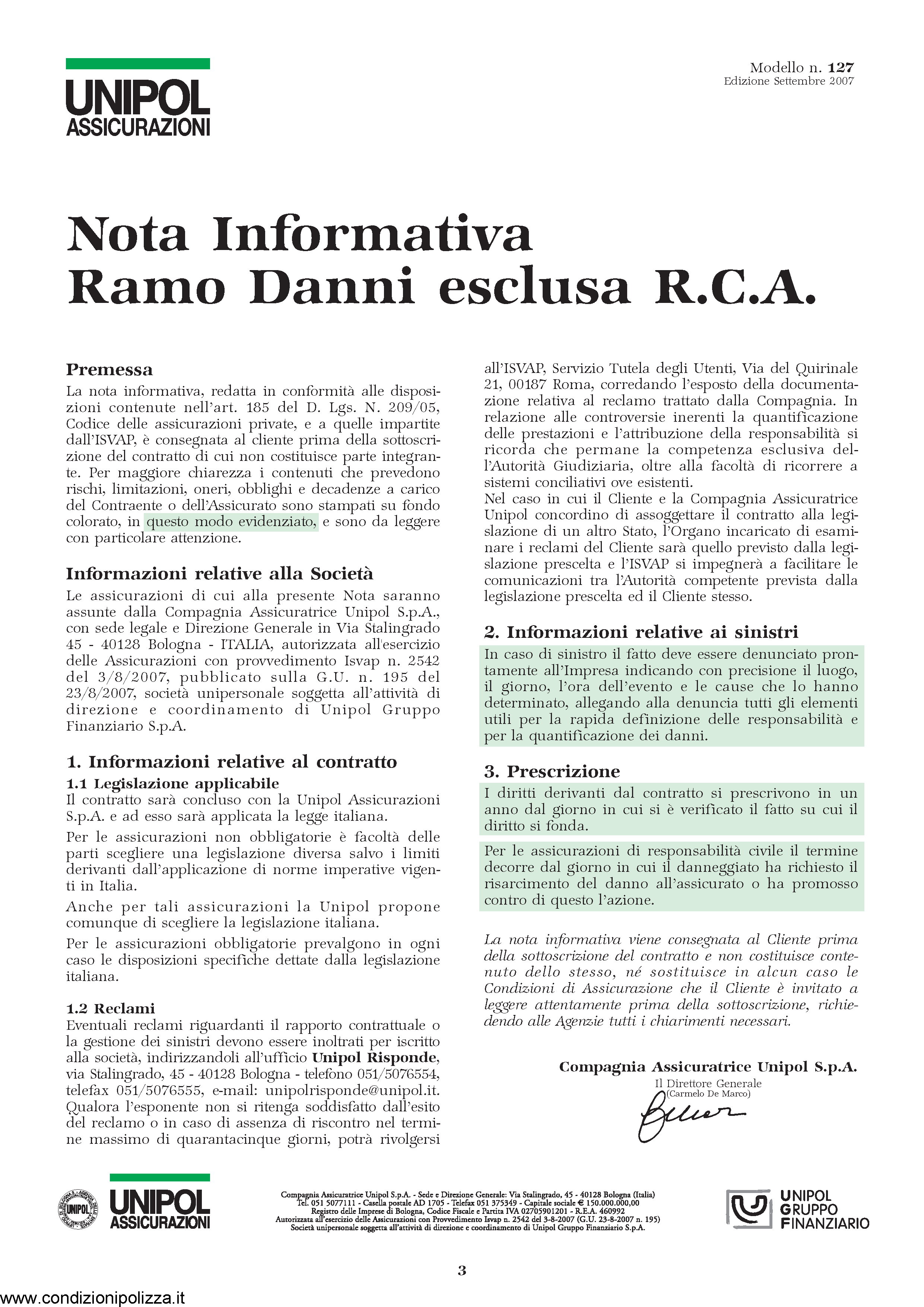 Unipol Archivi Pagina 4 Di 91 Condizioni Polizza