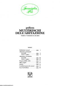 Unipol - Famiglia Piu Multirischi Dell'Abitazione - Modello 7023 Edizione 08-2003 [20P]