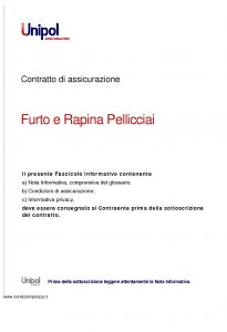 Unipol - Furto E Rapina Pellicciai - Modello 4012 Edizione 10-2011 [24P]