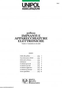 Unipol - Impianti E Apparecchiature Elettroniche - Modello 5015 Edizione 09-2007 [20P]