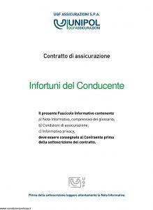 Unipol - Infortuni Del Conducente - Modello 1035 Edizione 12-2010 [20P]