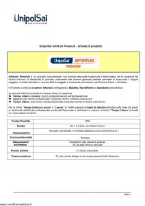 Unipol - Infortuni Premium Scheda Prodotto - Modello nd Edizione nd [7P]