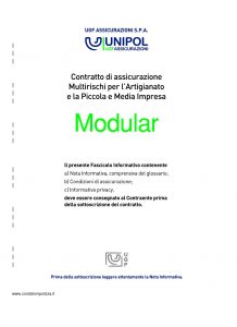 Unipol - Modular Multirischi Per L'Artigianato E La Piccola E Media Impresa - Modello 3021 Edizione 12-2010 [52P]