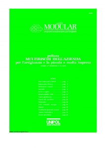 Unipol - Modular Polizza Multirischi Dell'Azienda Per L'Artigianato E La Piccola E Media Impresa - Modello 3021 Edizione 12-2005 [37P]