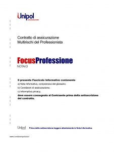 Unipol - Multirischi Del Professionista Focusprofessione Notaio - Modello 2227-4 Edizione 09-2011 [52P]