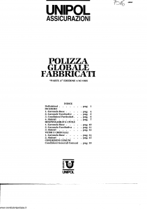 Unipol - Polizza Globale Fabbricati - Modello 7016 Edizione 01-10-1985 [SCAN] [20P]