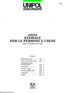 Unipol - Polizza Globale Persone E Beni - Modello 7099 Edizione 01-2002 [13P]