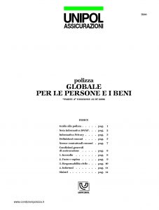 Unipol - Polizza Globale Persone E Beni - Modello 7099 Edizione 07-2006 [19P]
