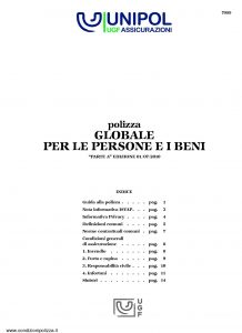 Unipol - Polizza Globale Persone E Beni - Modello 7099 Edizione 07-2010 [20P]