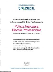 Unipol - Polizza Inarcassa Rischio Professionale - Modello 2029 Edizione 11-2010 [52P]