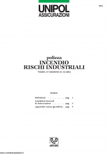 Unipol - Polizza Incendio Rischi Industriali - Modello 5051 Edizione 01-10-2004 [8P]