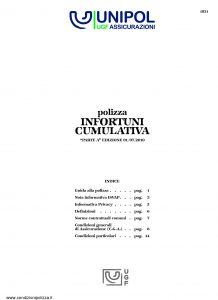Unipol - Polizza Infortuni Comulativa - Modello 1031 Edizione 07-2010 [20P]