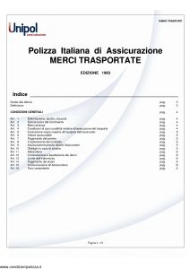 Unipol - Polizza Italiana Assicurazione Merci Trasportate - Modello cg83 Edizione 07-2011 [9P]