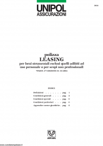 Unipol - Polizza Leasing - Modello 5016 Edizione 01-10-2004 [9P]