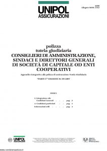 Unipol - Polizza Tutela Giudiziaria - Modello 2090 mod 2312 Edizione 09-2007 [4P]