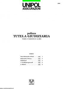 Unipol - Polizza Tutela Giudiziaria - Modello 2090 Edizione 03-2006 [11P]