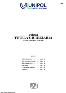 Unipol - Polizza Tutela Giudiziaria - Modello 2090 Edizione 07-2010 [12P]