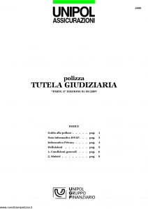 Unipol - Polizza Tutela Giudiziaria - Modello 2090 Edizione 09-2007 [12P]