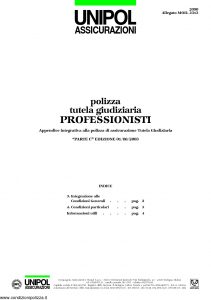 Unipol - Polizza Tutela Giudiziaria Professionisti - Modello 2090 mod 2313 Edizione 08-2003 [4P]