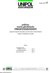 Unipol - Polizza Tutela Giudiziaria Professionisti - Modello 2090 mod 2313 Edizione 12-2005 [4P]