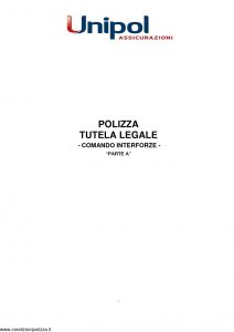 Unipol - Polizza Tutela Legale Comando Interforze - Modello nd Edizione 07-2011 [30P]