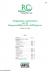 Unipol - Rc Impresa Programma Assicurativo Per La Responsabilita' Civile Dell'Impresa - Modello 2028 Edizione 01-08-2003 [21P]