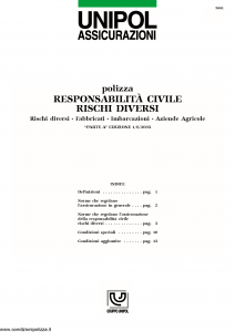 Unipol - Responsabilita' Civile Rischi Diversi - Modello 2001 Edizione 01-08-2003 [16P]