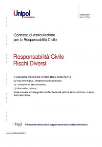 Unipol - Responsabilita Civile Rischi Diversi - Modello 2001 Edizione 11-2011 [38P]