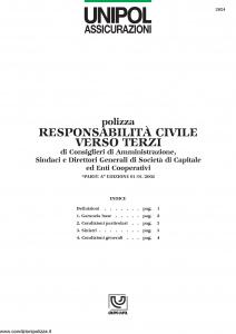 Unipol - Responsabilita' Civile Verso Terzi - Modello 2024 Edizione 01-01-2002 [5P]