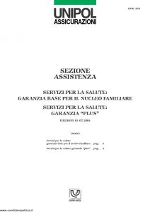 Unipol - Servizi Per La Salute - Modello 1036 Edizione 05-2004 [6P]