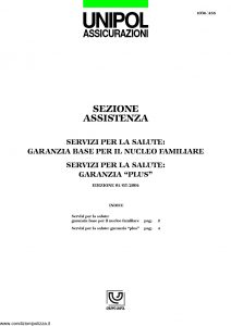 Unipol - Servizi Per La Salute - Modello 1036 Edizione 12-2005 [6P]