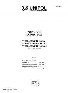 Unipol - Sezione Infortuni Forma Di Garanzia - Modello 1036-inf Edizione 05-2009 [6P]