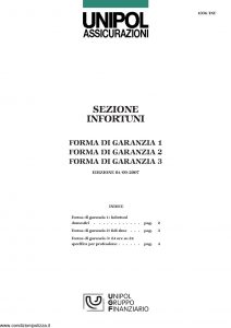 Unipol - Sezione Infortuni Forma Di Garanzia - Modello 1036-inf Edizione 09-2007 [6P]