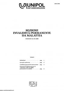 Unipol - Sezione Invalidita Permanente Da Malattia - Modello 1036-ipm Edizione 05-2009 [16P]