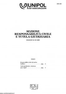 Unipol - Sezione Responsabilita' Civile E Tutela Giudiziaria - Modello 1036-rc Edizione 05-2009 [6P]