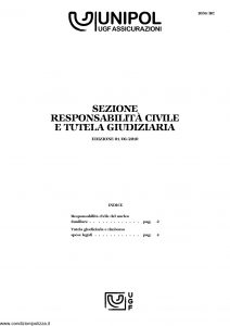 Unipol - Sezione Responsabilita' Civile E Tutela Giudiziaria - Modello 1036-rc Edizione 06-2010 [6P]