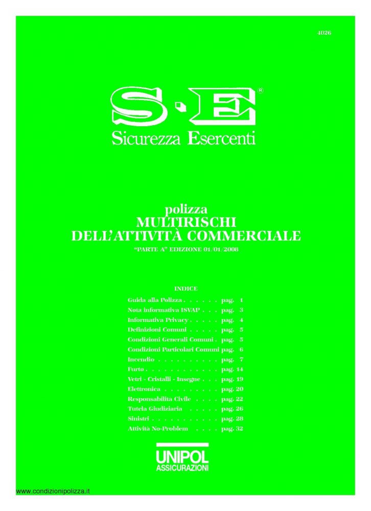Unipol Archivi Pagina 34 Di 91 Condizioni Polizza