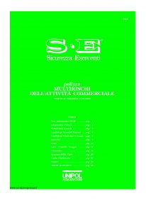 Unipol - Sicurezza Esercenti Multirischi Dell'Attivita' Commerciale - Modello 4026 Edizione 12-2005 [33P]
