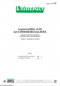 Unipol - Unimaster Responsabilita' Civile Del Commercialista Allegato 2301 - Modello 2027 Edizione 01-08-2003 [4P]