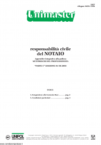 Unipol - Unimaster Responsabilita' Civile Del Notaio Allegato 2304 - Modello 2027 Edizione 01-08-2003 [4P]