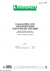 Unipol - Unimaster Responsabilita' Civile Dell'Esercizio Dell'Ufficio-Studio Allegato 2323 - Modello 2027 Edizione 01-08-2003 [4P]