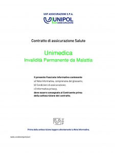 Unipol - Unimedica Invalidita Permanente Da Malattia - Modello 1060 Edizione 12-2010 [32P]