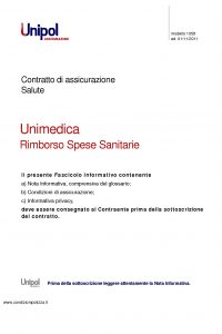 Unipol - Unimedica Rimborso Spese Sanitarie - Modello 1058 Edizione 11-2011 [30P]