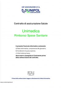 Unipol - Unimedica Rimborso Spese Sanitarie - Modello 1058 Edizione 12-2010 [32P]